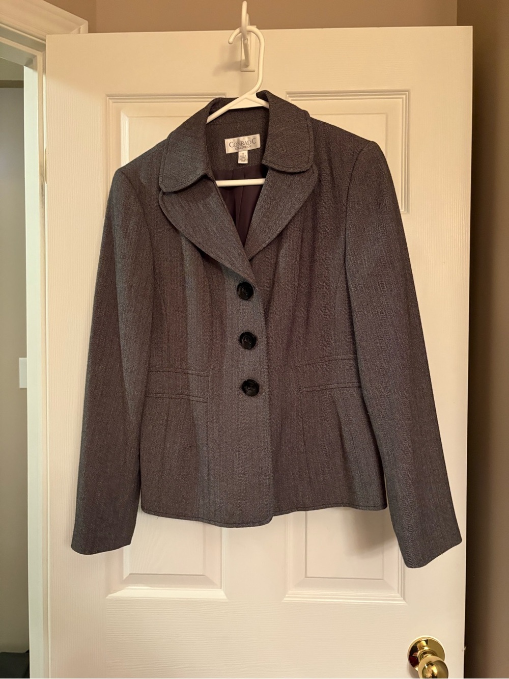 Conrad C Classic Tailored Gray Women's Blazer Jacket US 6